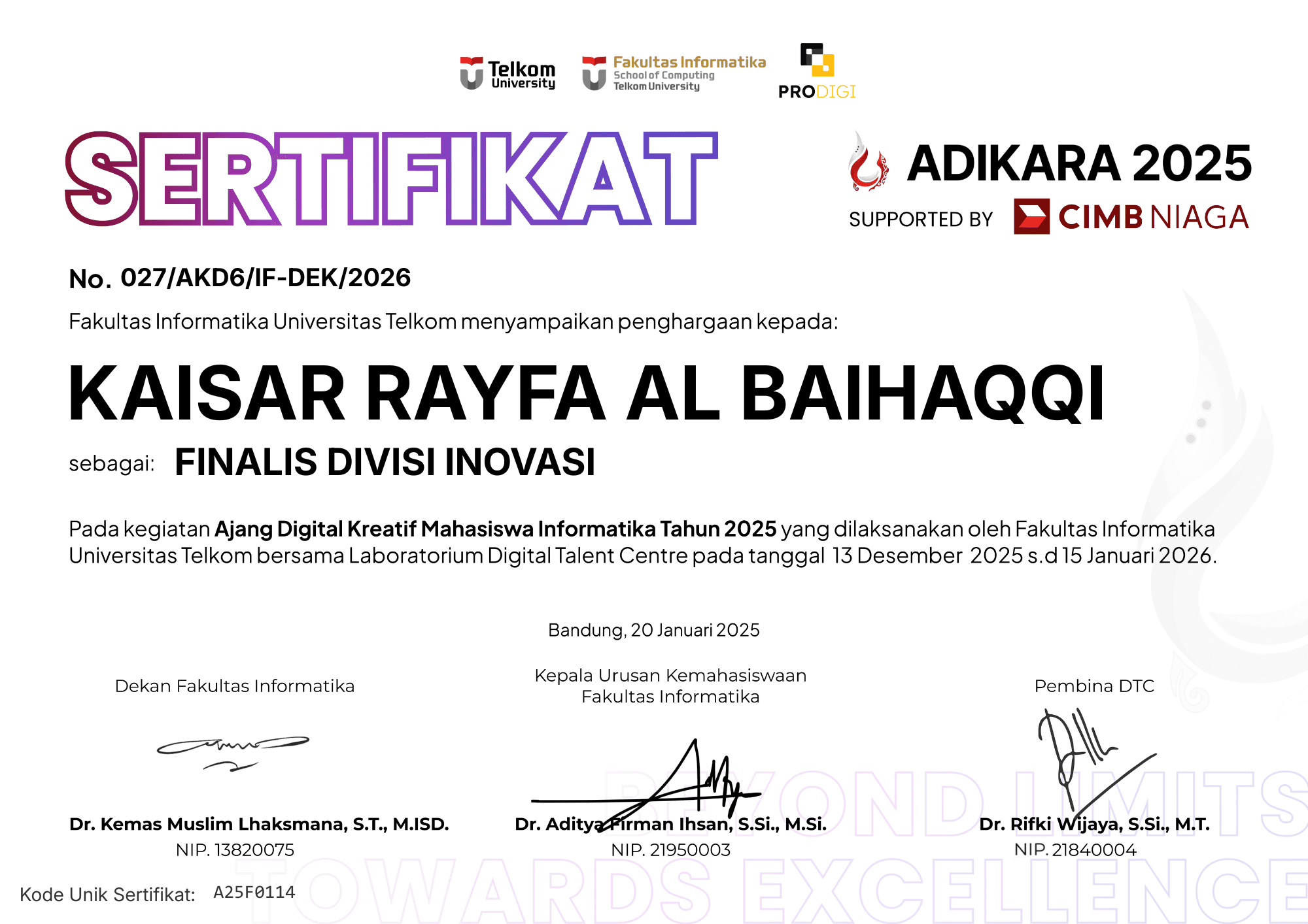Finalist – Inovasi Adikara 2025