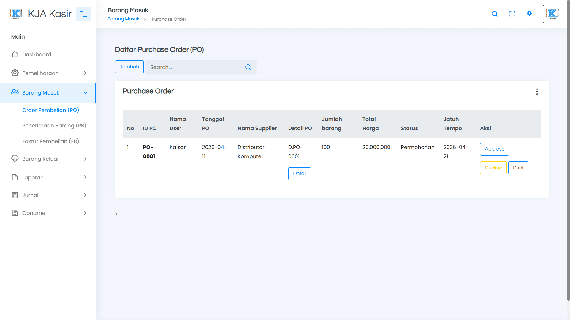 Purchase Order Management